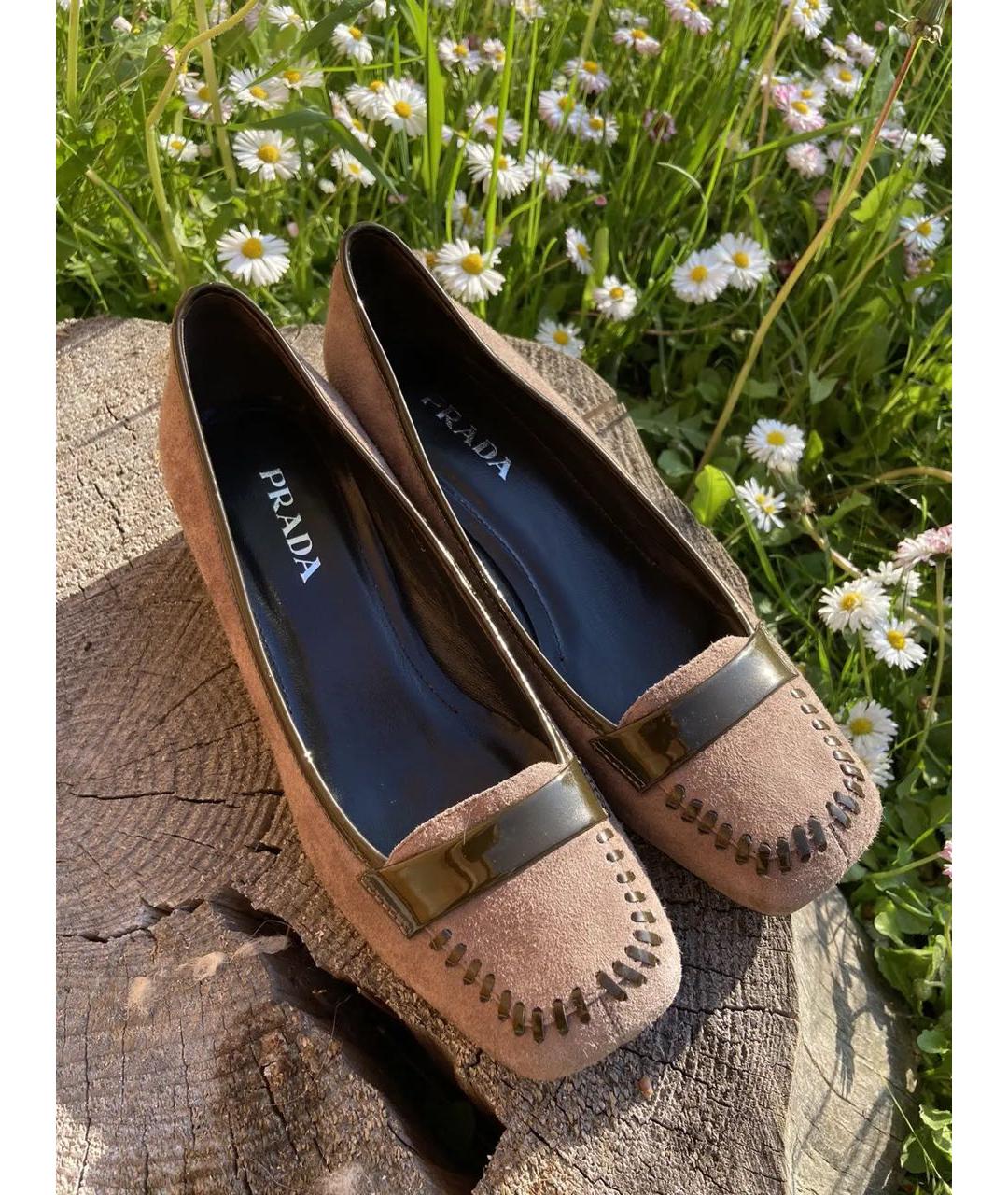 PRADA Коричневые замшевые туфли, фото 4