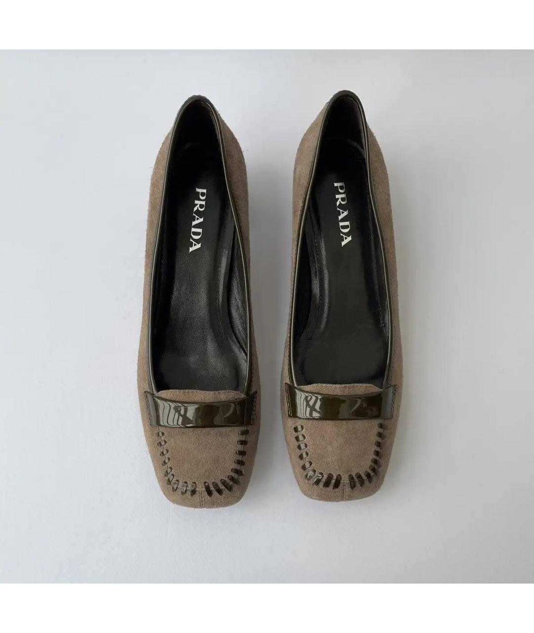PRADA Коричневые замшевые туфли, фото 2