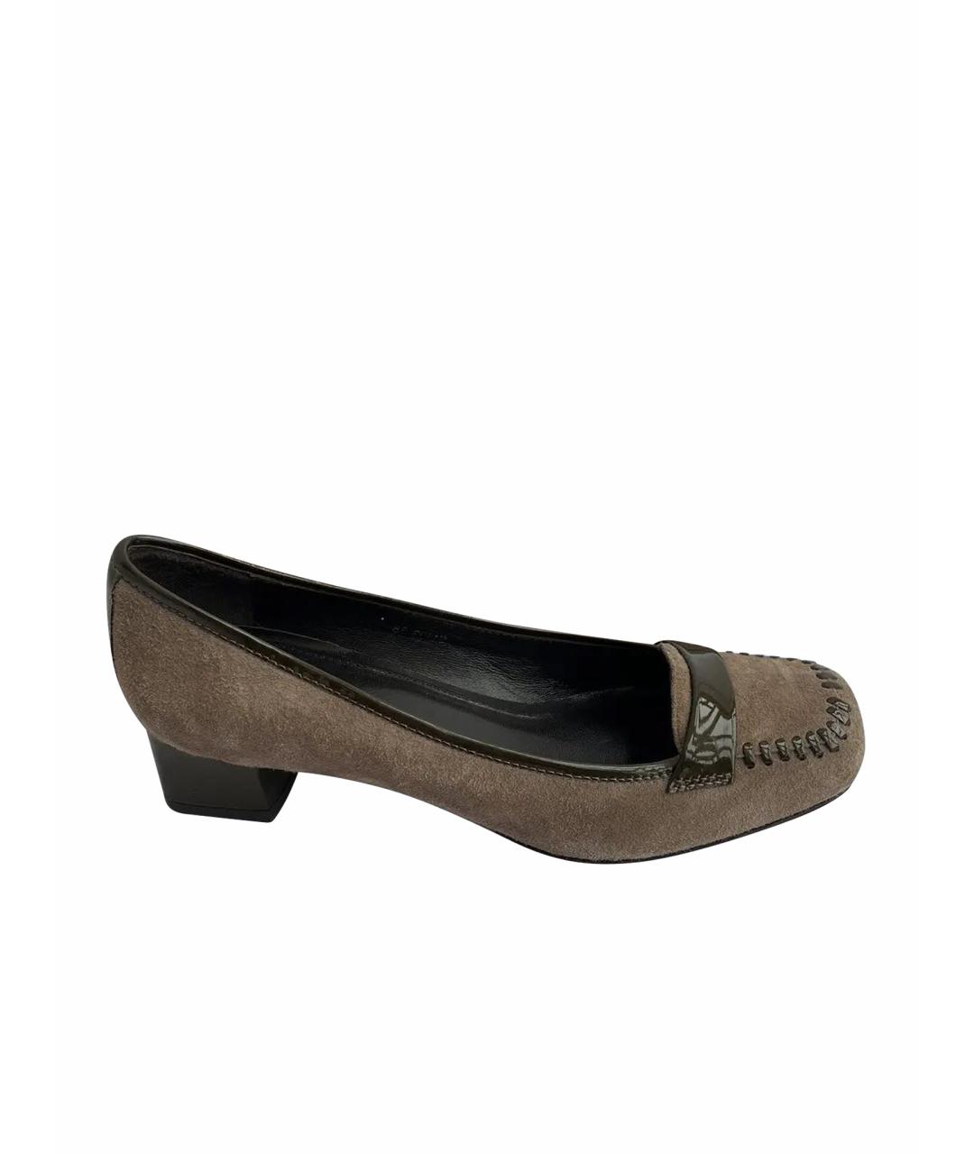 PRADA Коричневые замшевые туфли, фото 1