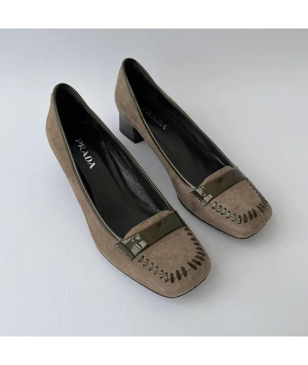 PRADA Коричневые замшевые туфли, фото 3