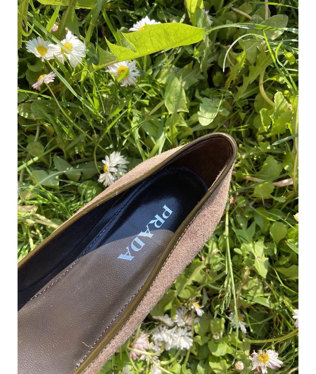 PRADA Коричневые замшевые туфли, фото 5