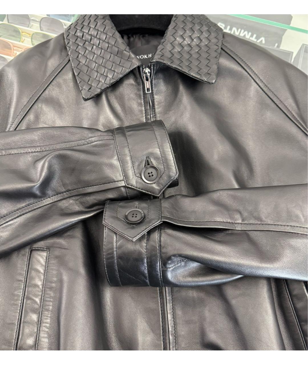 MANOKHI Черная кожаная куртка, фото 3