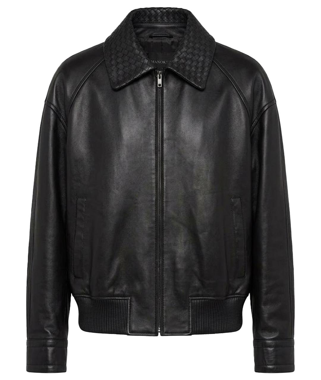 MANOKHI Черная кожаная куртка, фото 1