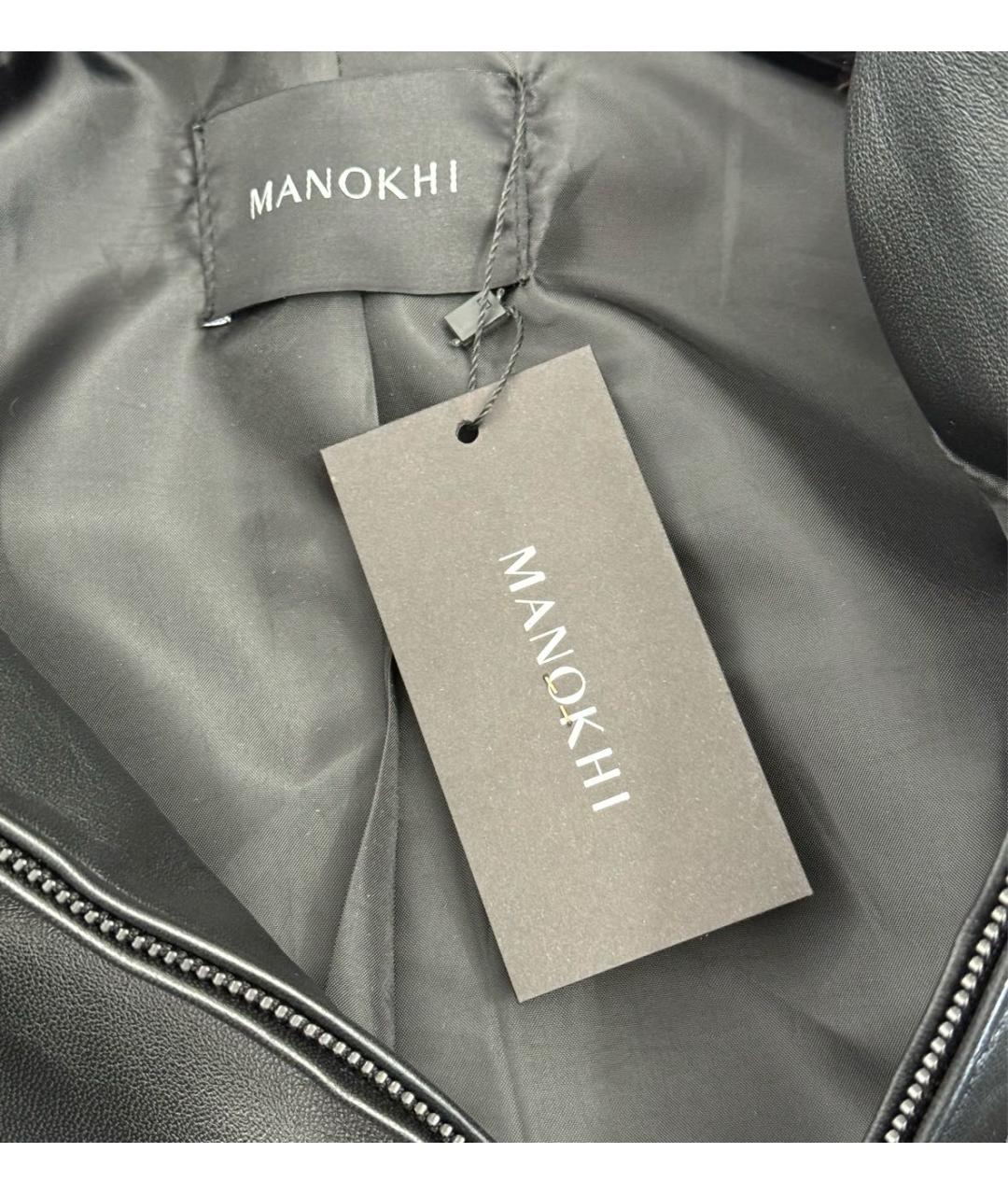 MANOKHI Черная кожаная куртка, фото 5
