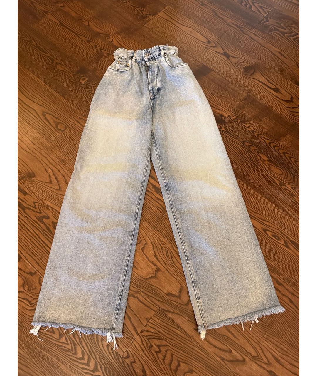 MIU MIU Голубые хлопковые джинсы клеш, фото 9