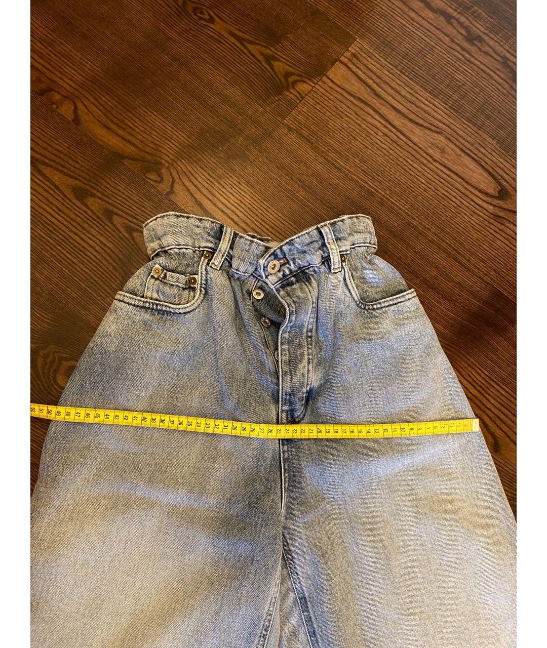 MIU MIU Голубые хлопковые джинсы клеш, фото 7