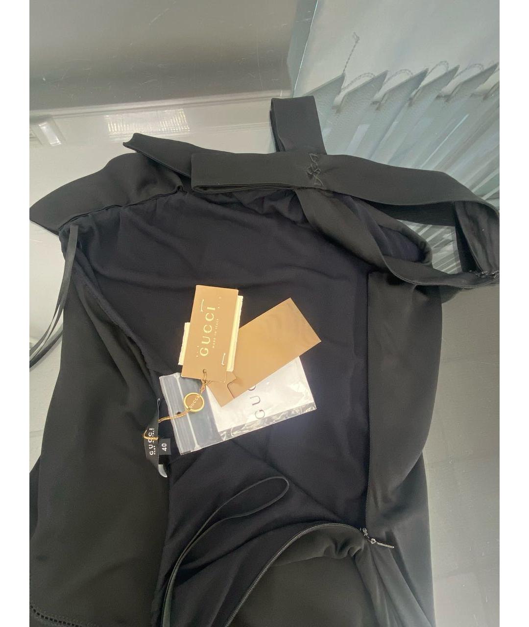 GUCCI Черное вискозное коктейльное платье, фото 3