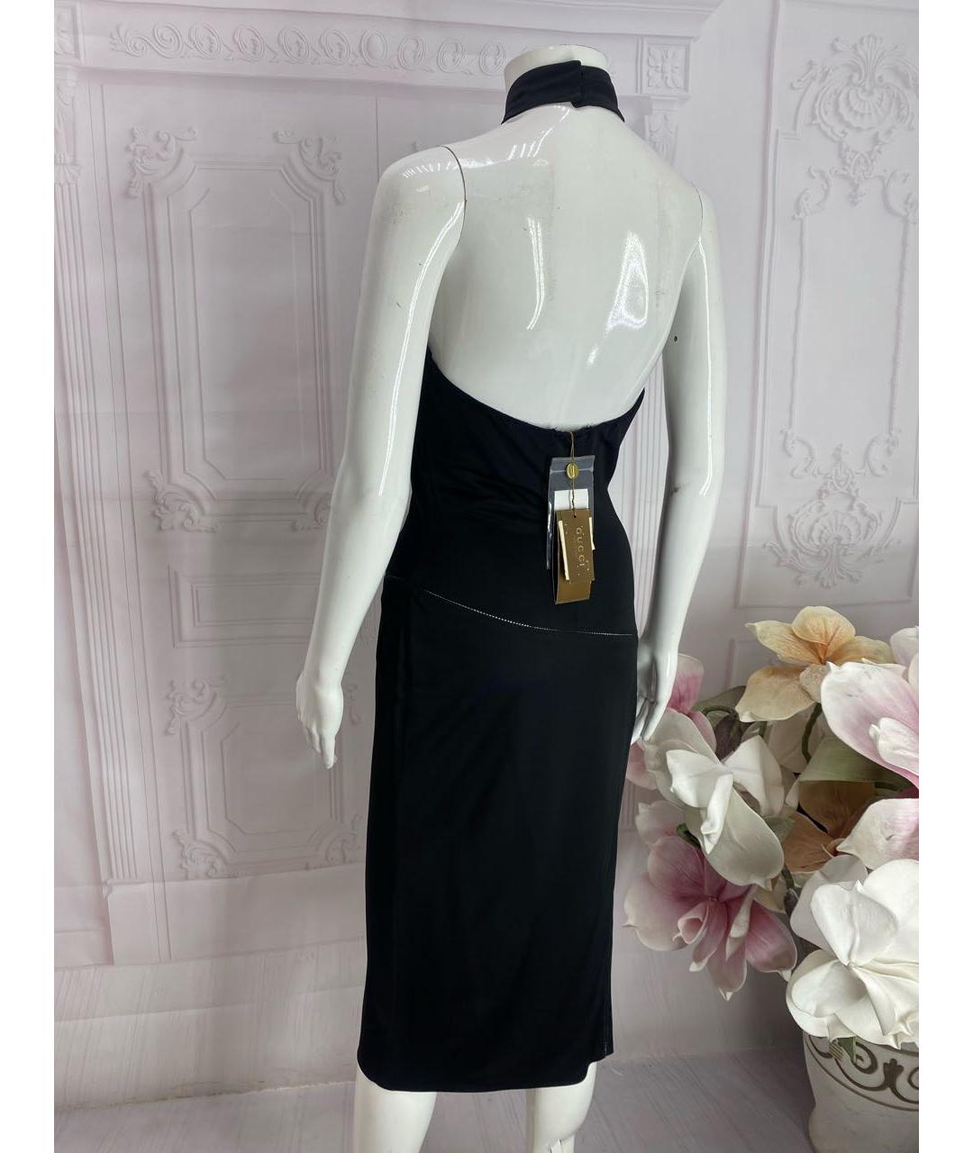 GUCCI Черное вискозное коктейльное платье, фото 8