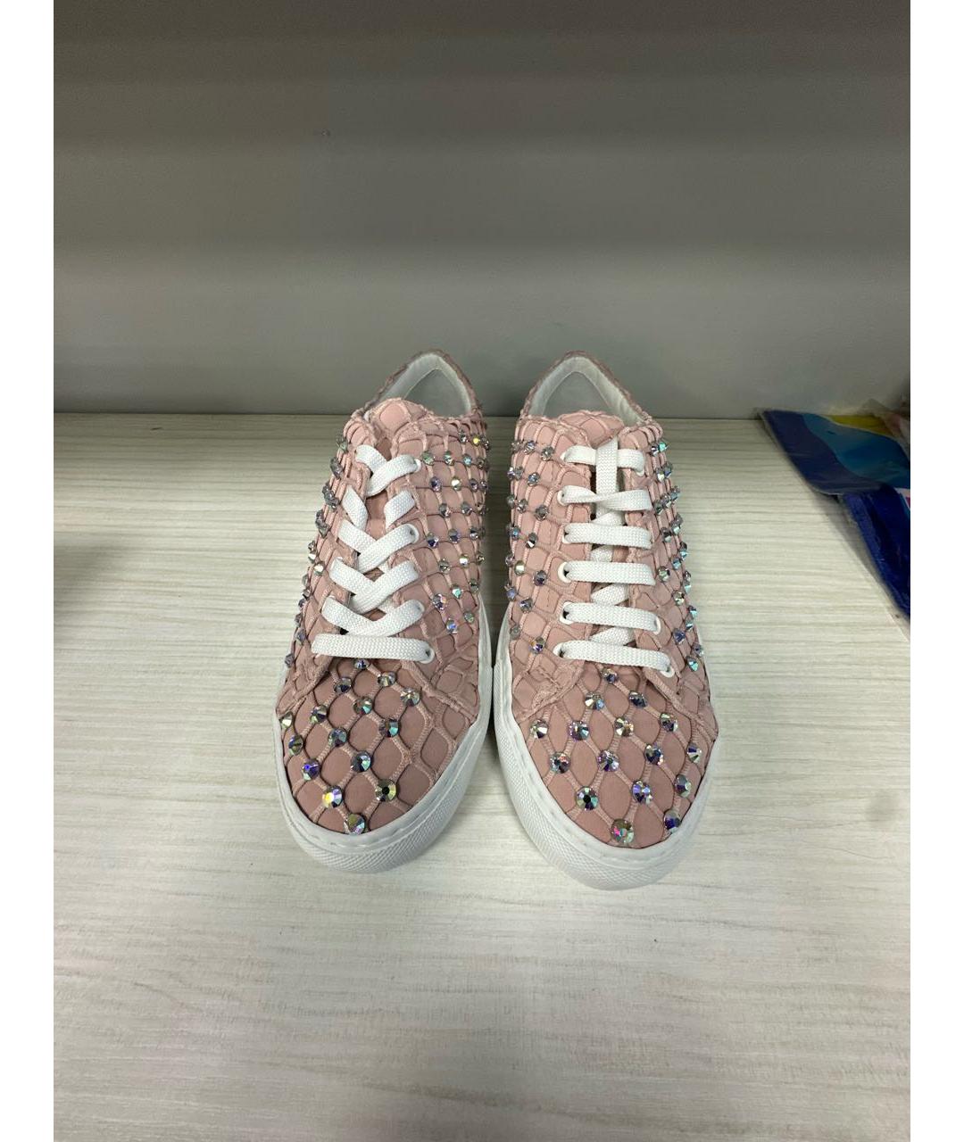 LE SILLA Розовые кожаные кеды, фото 2