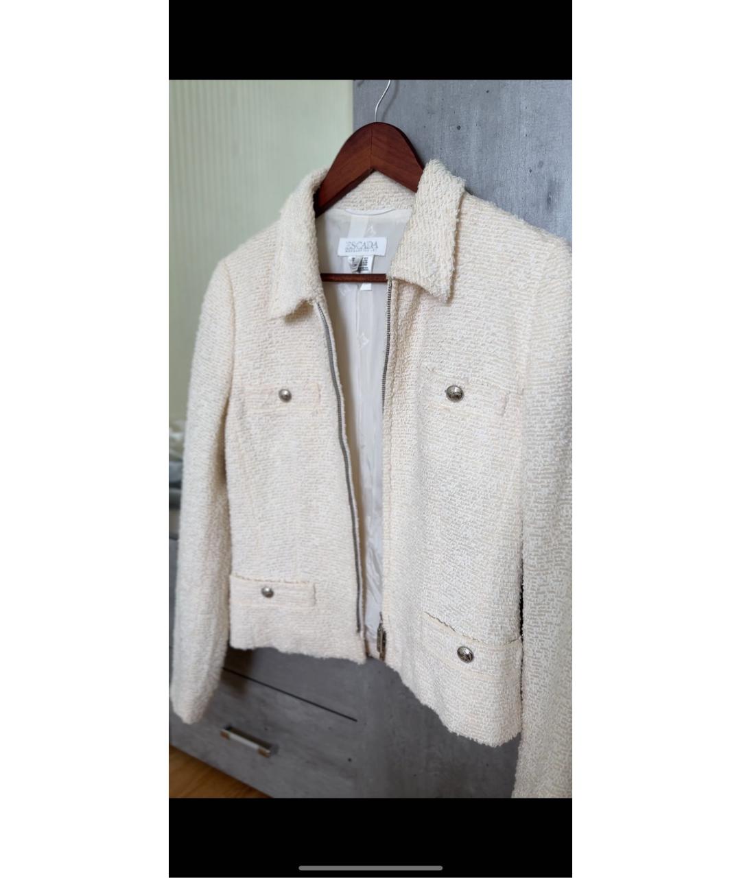 ESCADA Бежевый шерстяной жакет/пиджак, фото 2
