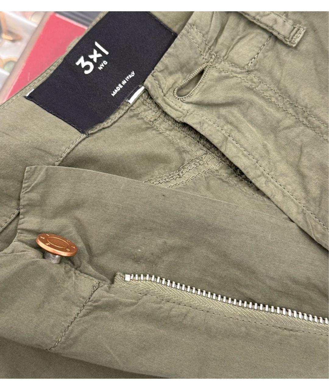 3X1 Хаки хлопковые прямые брюки, фото 4