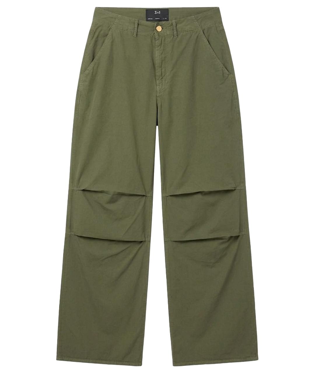 3X1 Хаки хлопковые прямые брюки, фото 1