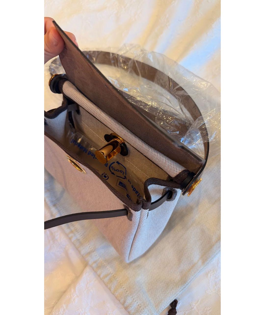 HERMES Коричневая тканевая сумка через плечо, фото 4