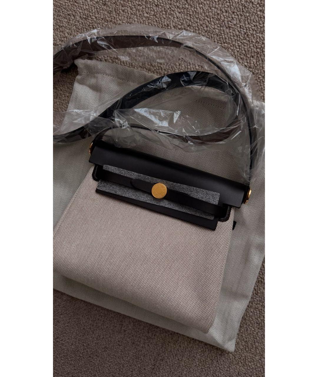 HERMES Коричневая тканевая сумка через плечо, фото 7