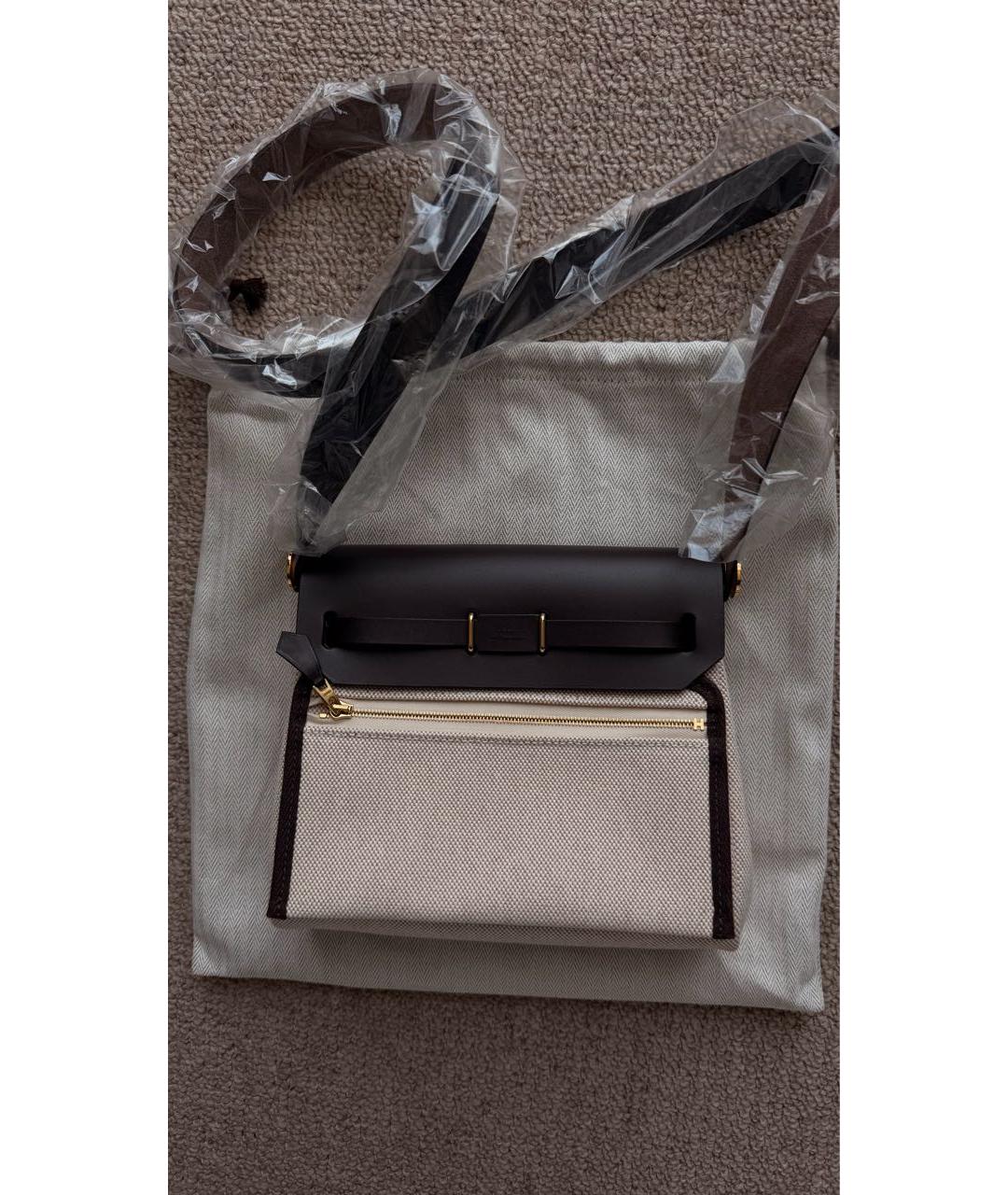 HERMES Коричневая тканевая сумка через плечо, фото 3