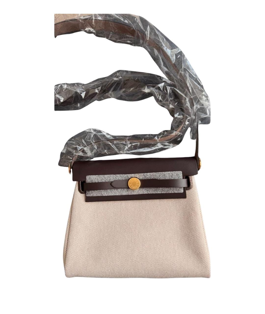 HERMES Коричневая тканевая сумка через плечо, фото 1