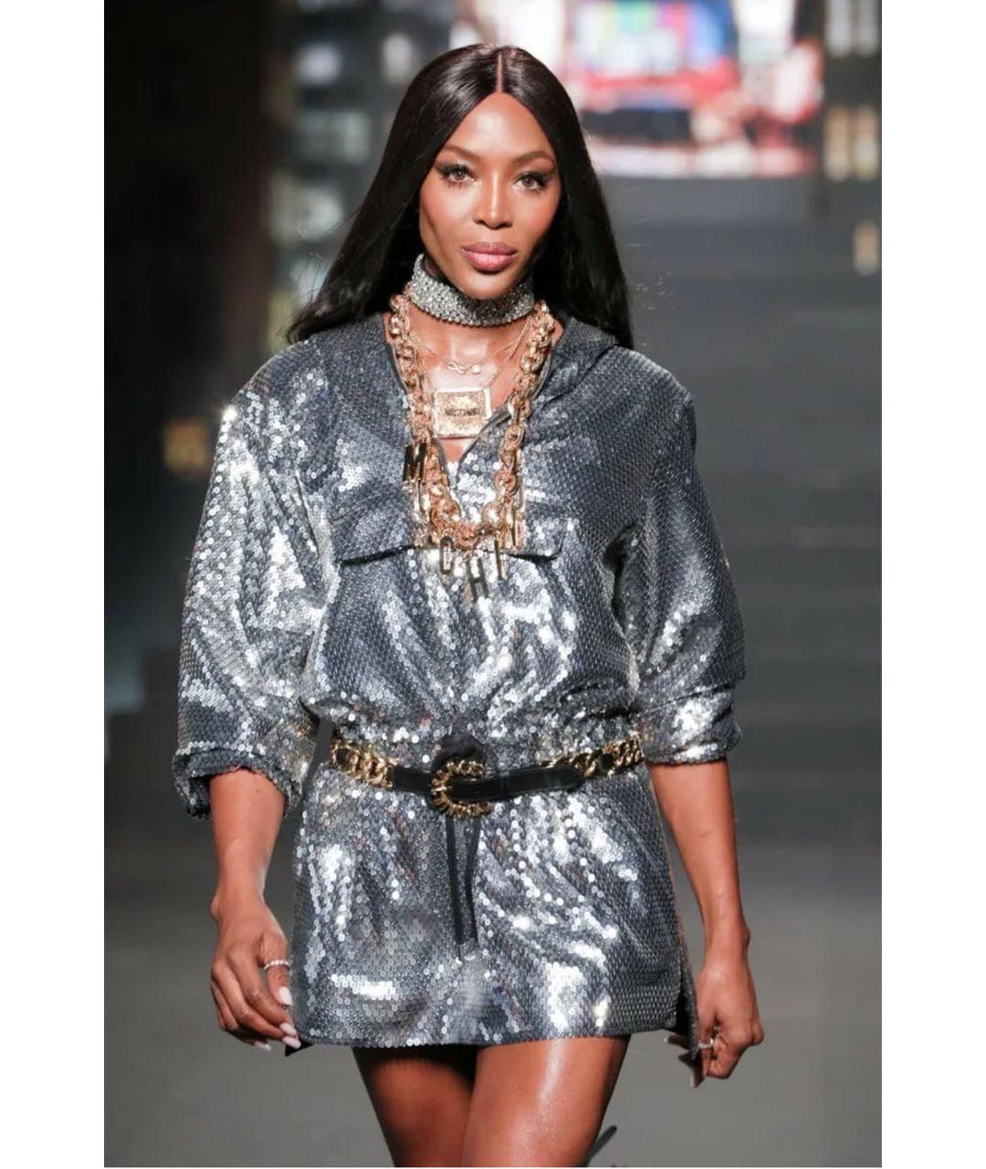 MOSCHINO Серебряное коктейльное платье, фото 3