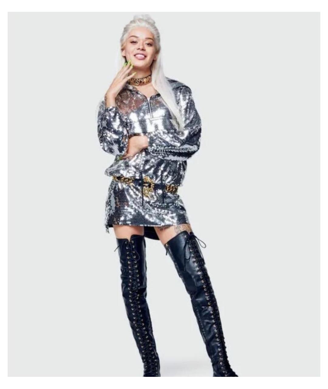 MOSCHINO Серебряное коктейльное платье, фото 6