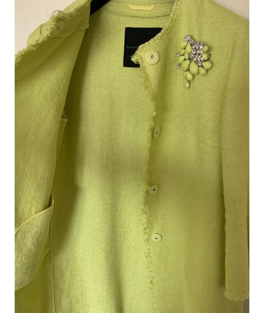 ERMANNO SCERVINO Зеленые льняное пальто, фото 2