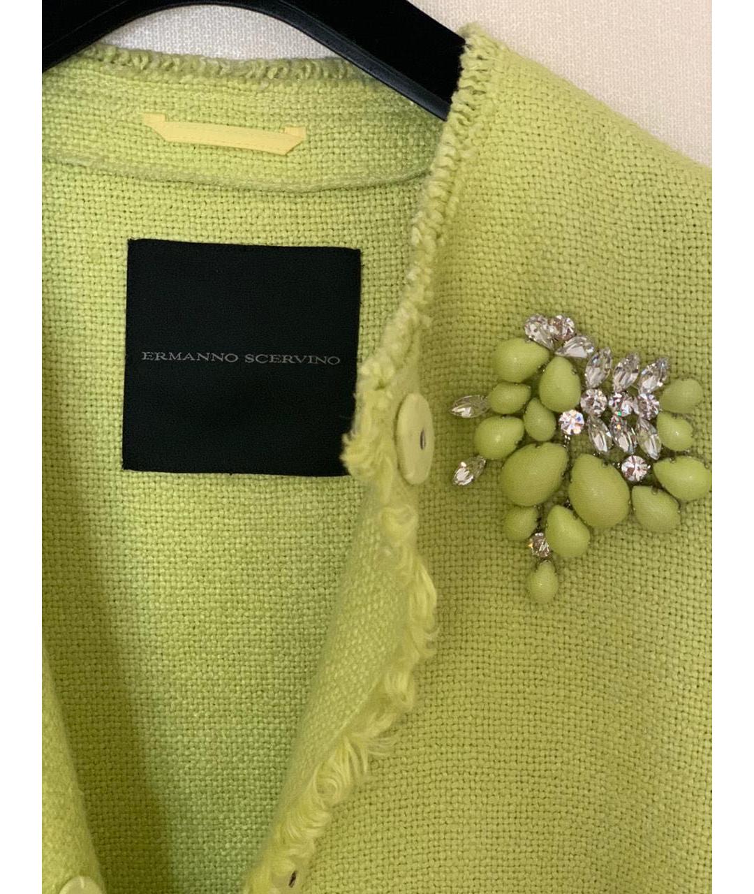 ERMANNO SCERVINO Зеленые льняное пальто, фото 5