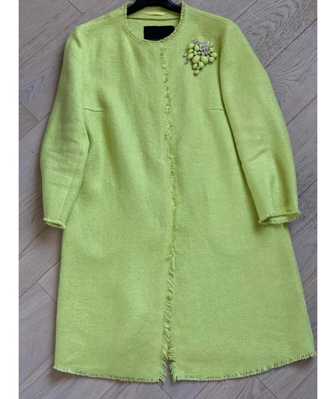 ERMANNO SCERVINO Зеленые льняное пальто, фото 8