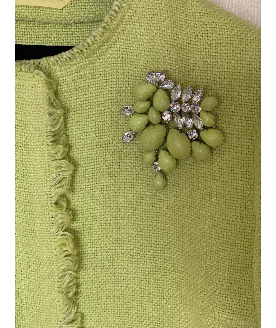 ERMANNO SCERVINO Зеленые льняное пальто, фото 7
