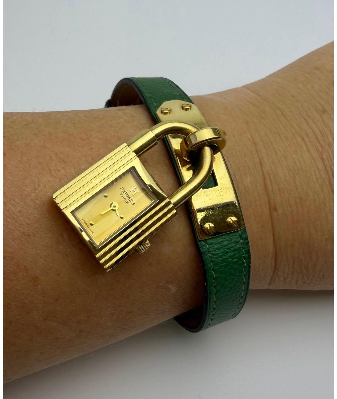 HERMES Золотые позолоченные часы, фото 5