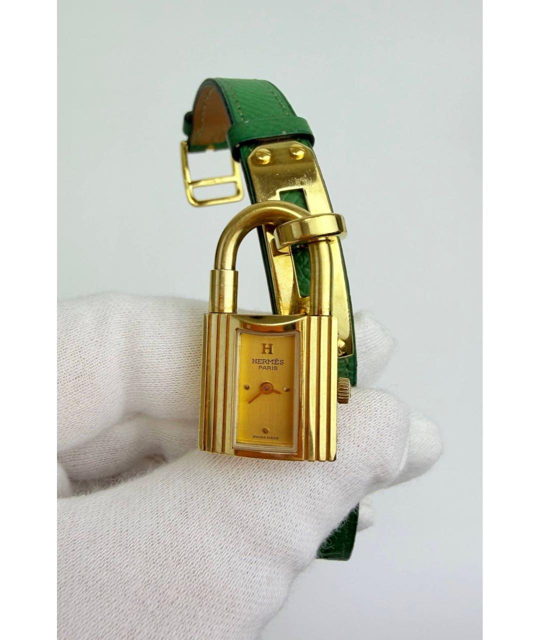 HERMES Золотые позолоченные часы, фото 3