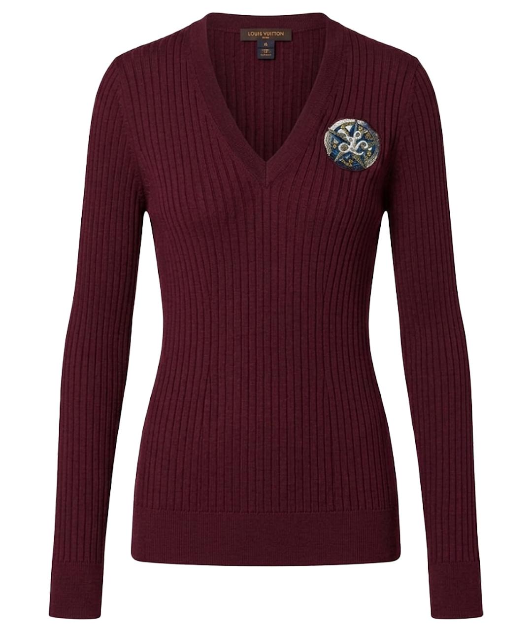 LOUIS VUITTON Бордовый джемпер / свитер, фото 1