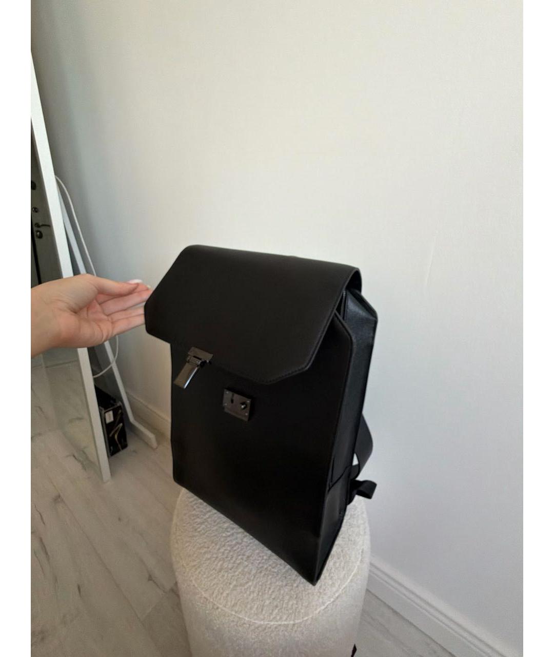 EMPORIO ARMANI Черный кожаный портфель, фото 8