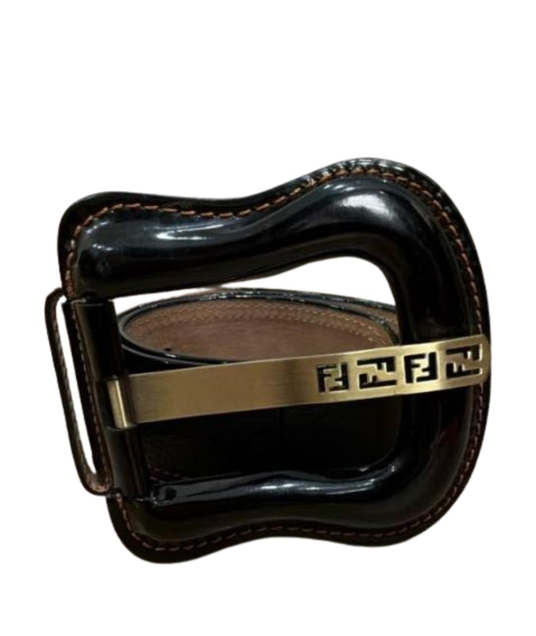 FENDI Черный кожаный ремень, фото 1