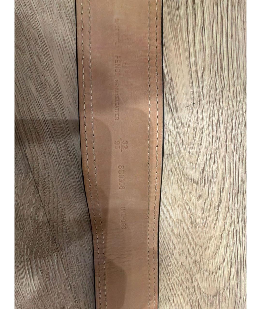 FENDI Черный кожаный ремень, фото 3