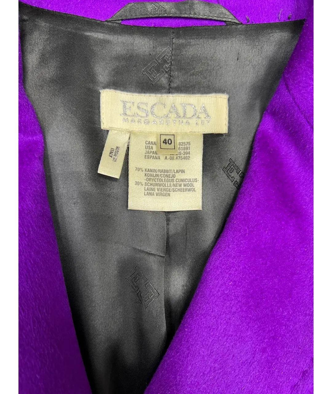 ESCADA Фиолетовый шерстяной жакет/пиджак, фото 4