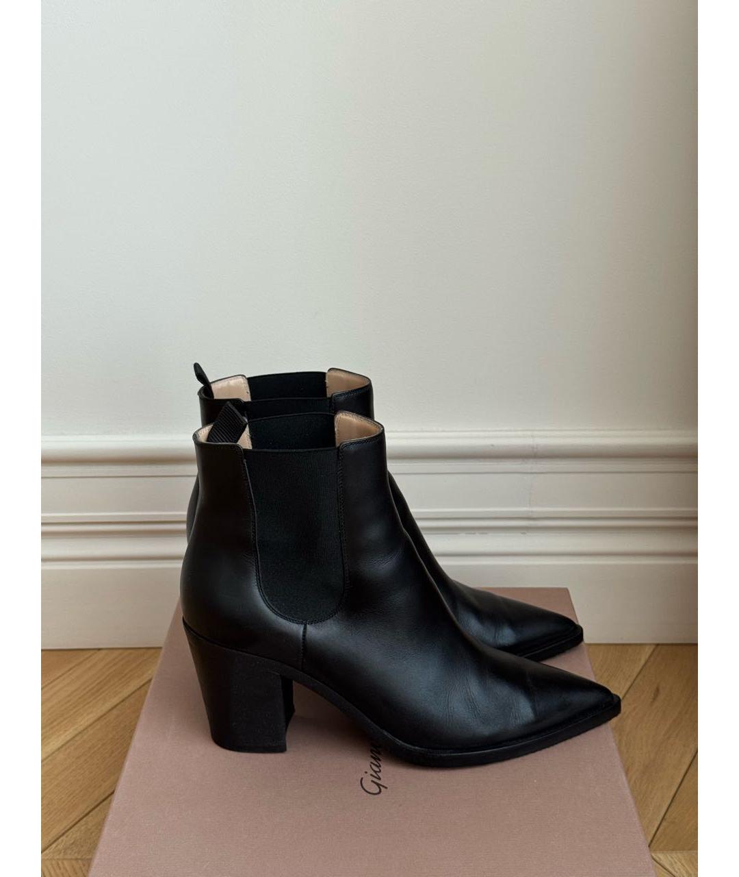 GIANVITO ROSSI Черные кожаные ботильоны, фото 3