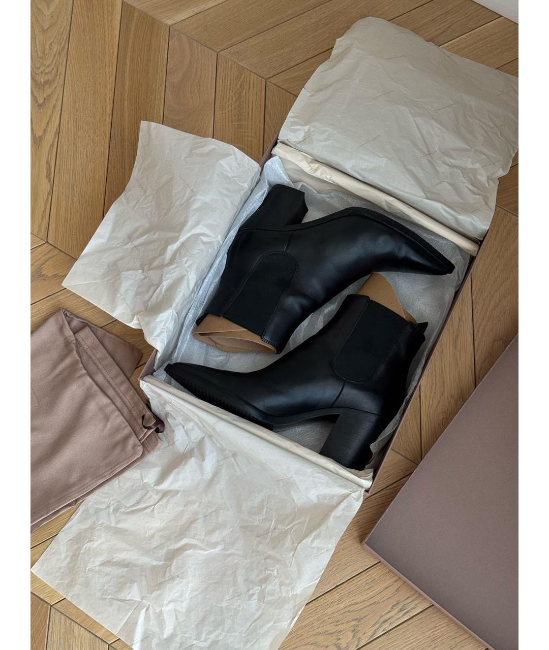 GIANVITO ROSSI Черные кожаные ботильоны, фото 5