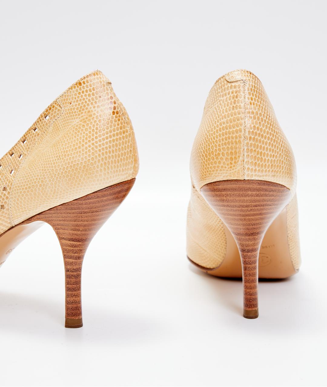 CHANEL Бежевые кожаные туфли, фото 3