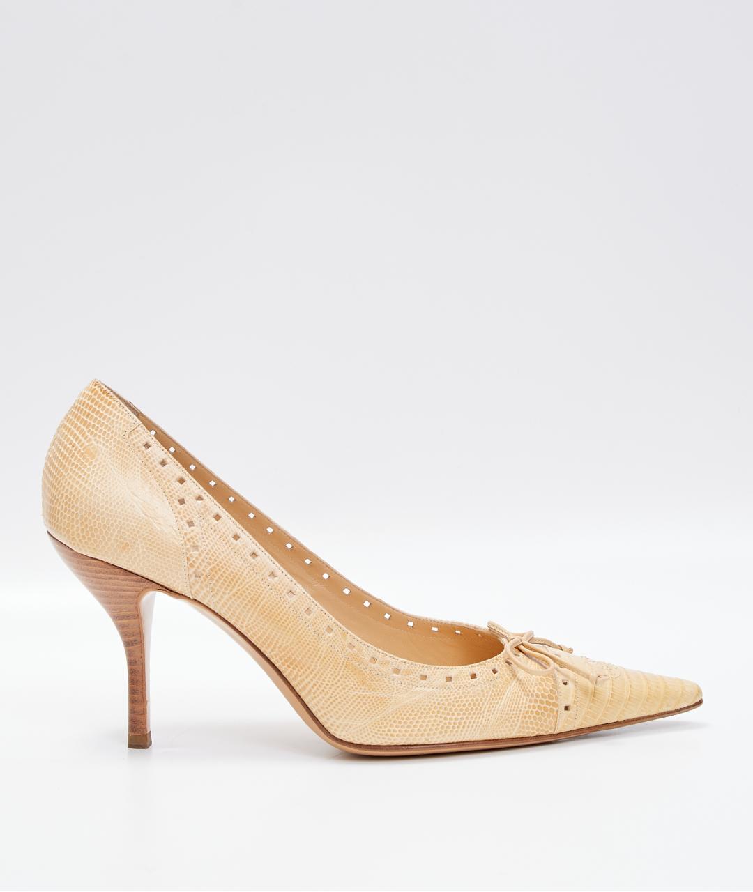 CHANEL Бежевые кожаные туфли, фото 8