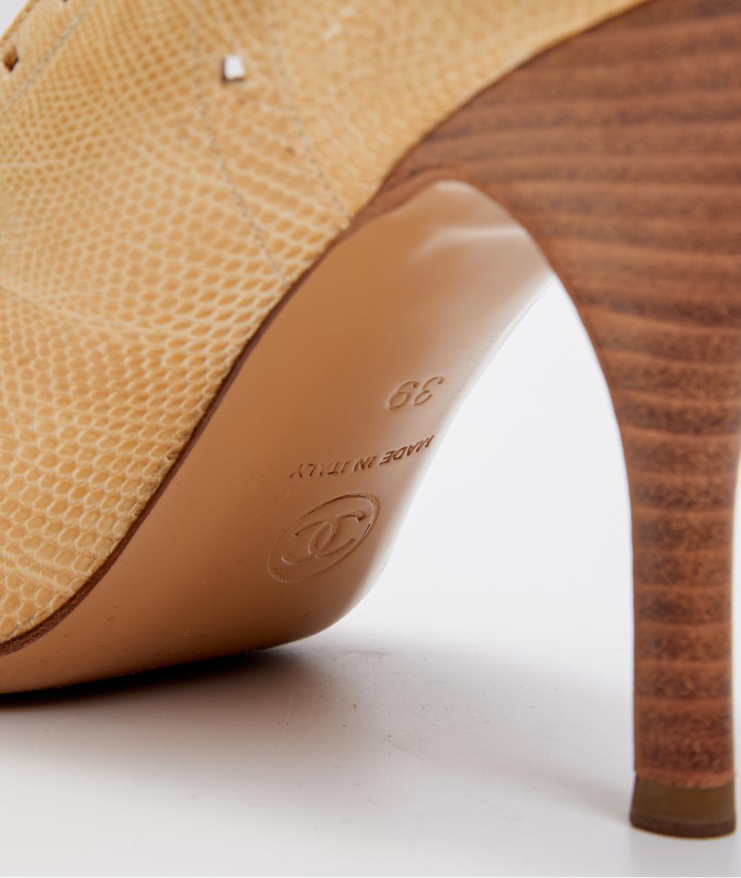 CHANEL Бежевые кожаные туфли, фото 6