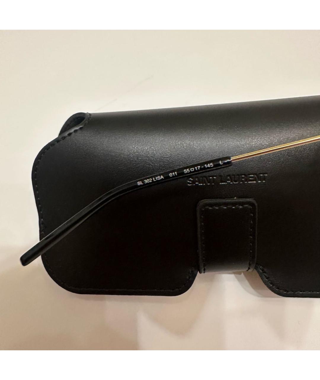 SAINT LAURENT Коричневые металлические солнцезащитные очки, фото 6