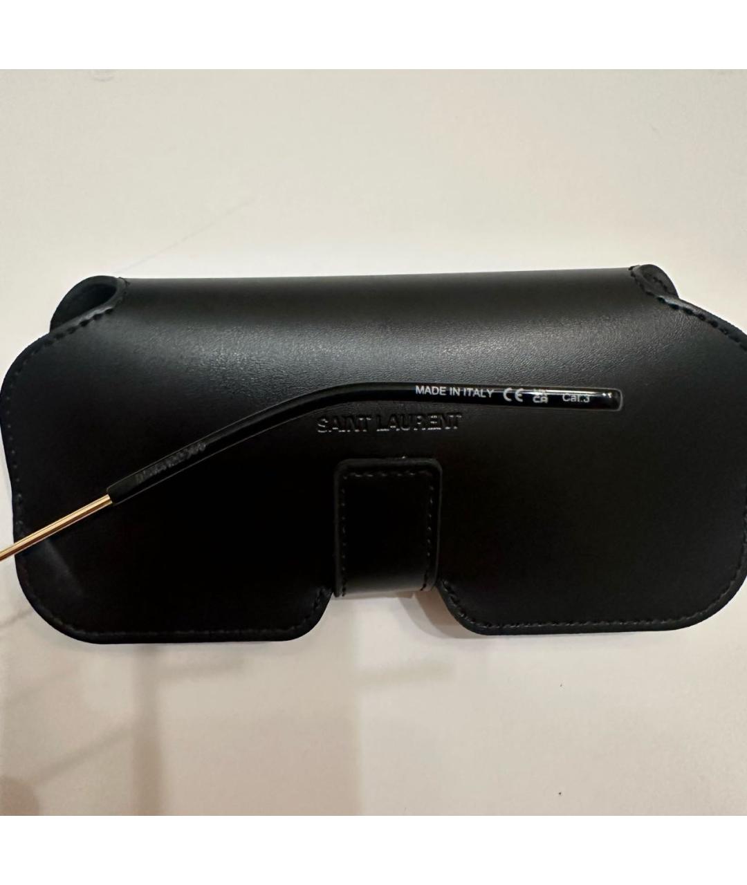 SAINT LAURENT Коричневые металлические солнцезащитные очки, фото 7