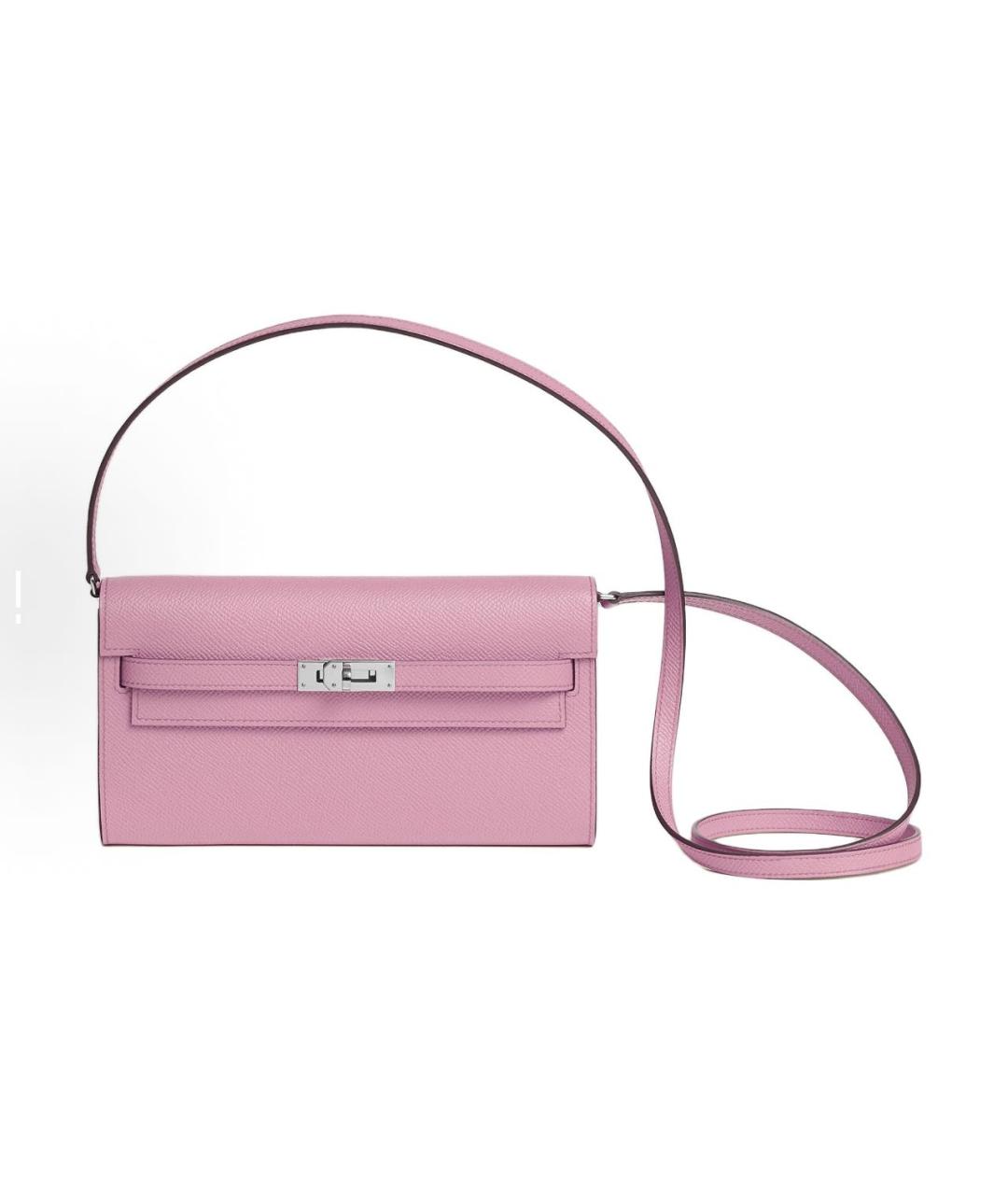 HERMES Розовая кожаная сумка через плечо, фото 6