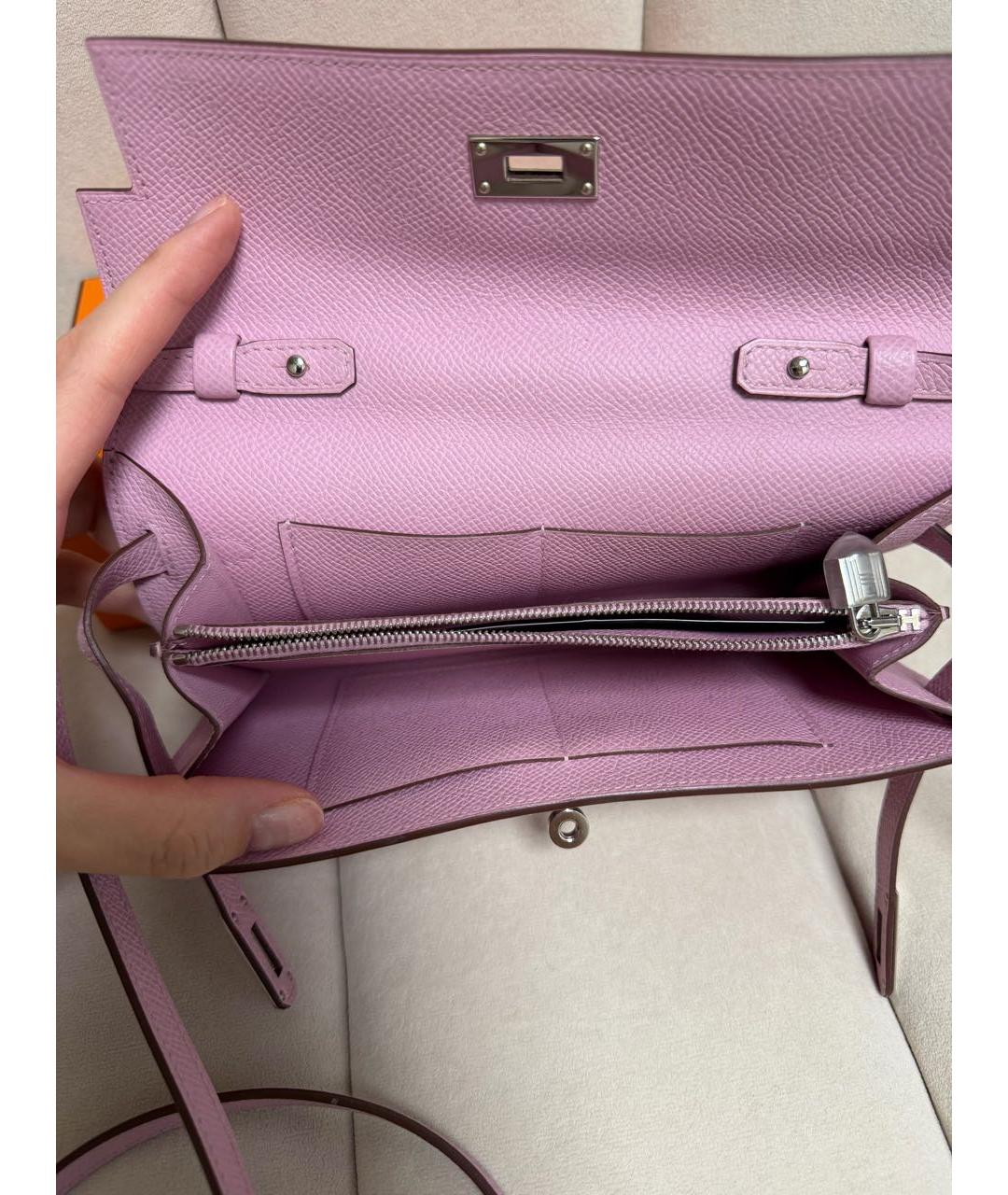 HERMES Розовая кожаная сумка через плечо, фото 3