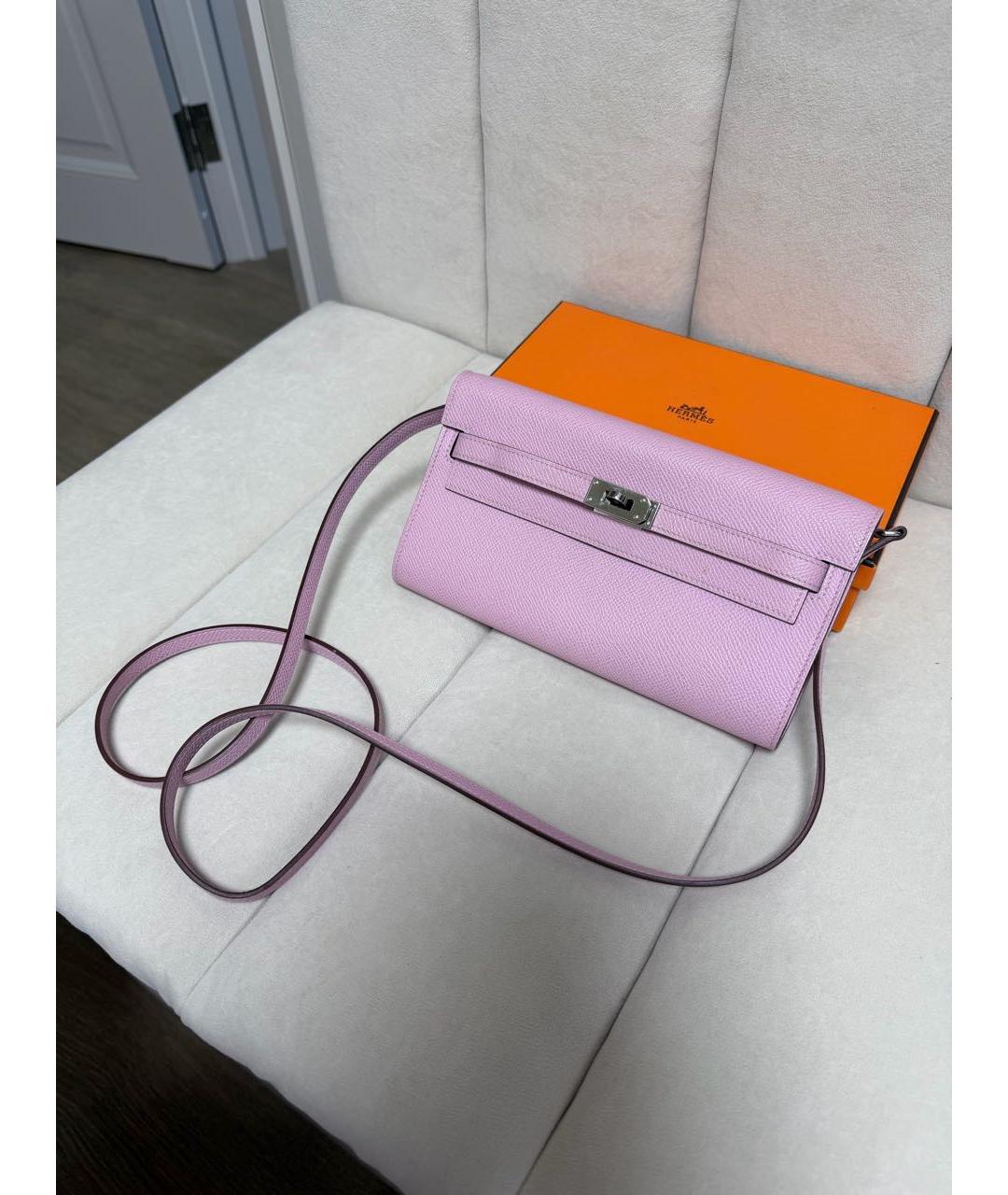 HERMES Розовая кожаная сумка через плечо, фото 2