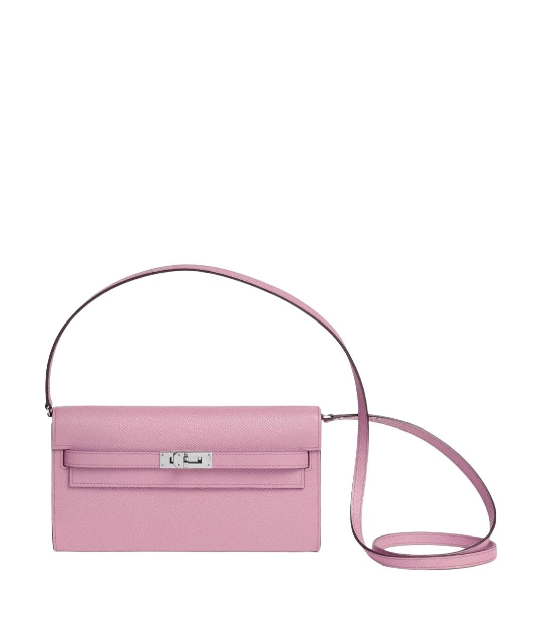 HERMES Розовая кожаная сумка через плечо, фото 1