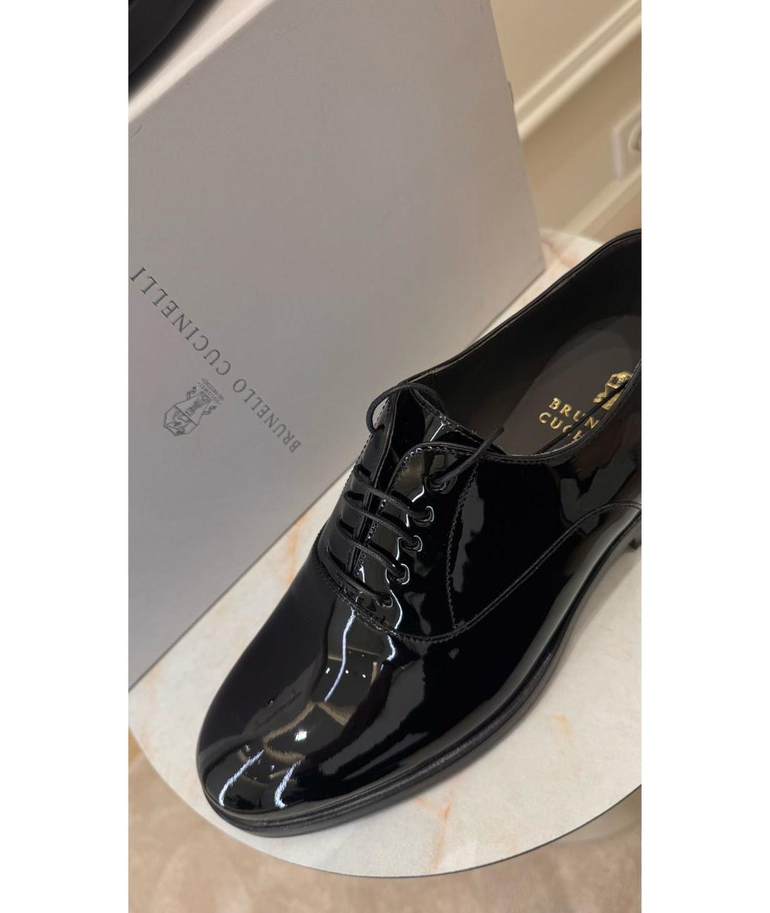 BRUNELLO CUCINELLI Черные туфли из лакированной кожи, фото 3
