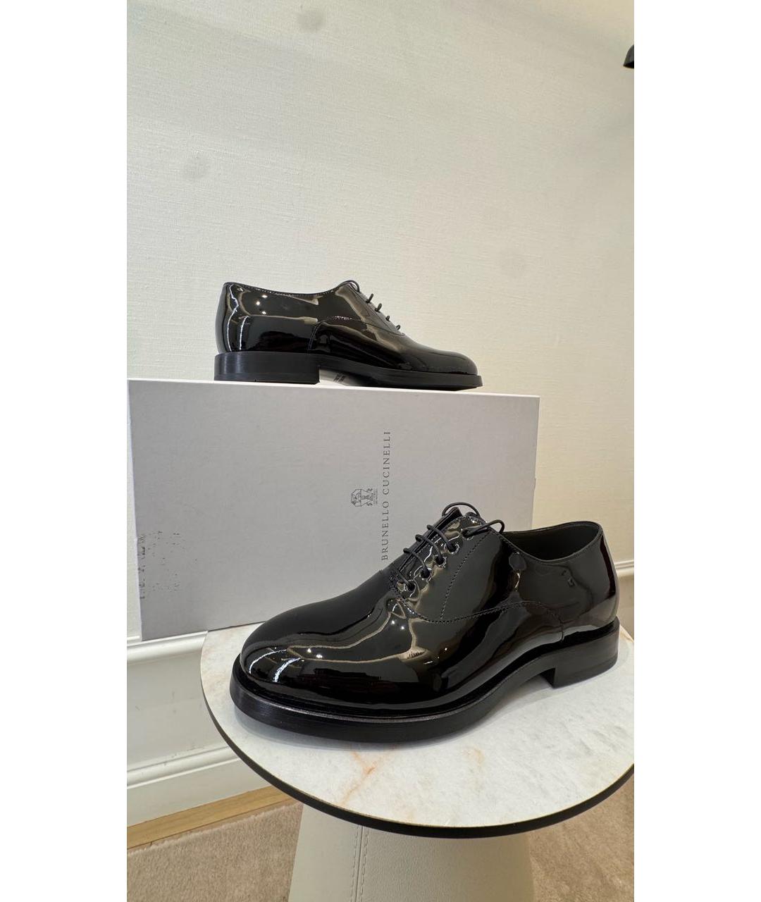 BRUNELLO CUCINELLI Черные туфли из лакированной кожи, фото 2