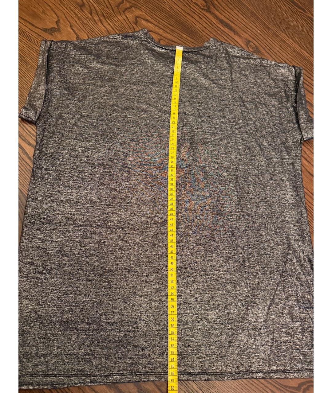 BALMAIN Серая льняная футболка, фото 4