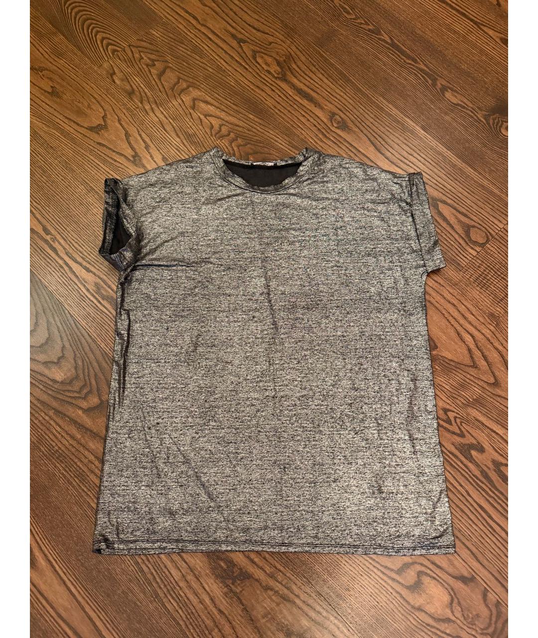 BALMAIN Серая льняная футболка, фото 5