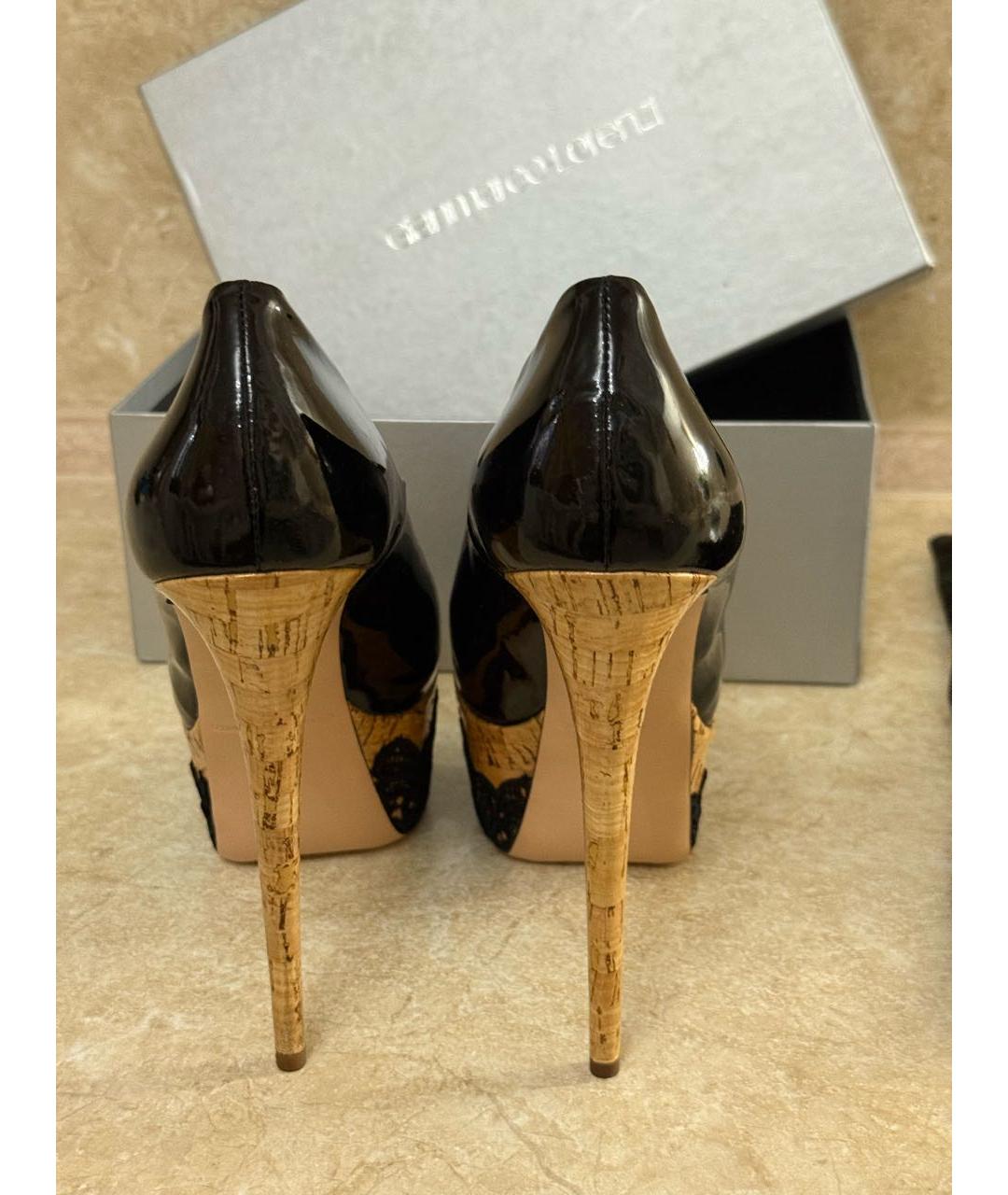 GIAN MARCO LORENZI Черные босоножки из лакированной кожи, фото 3