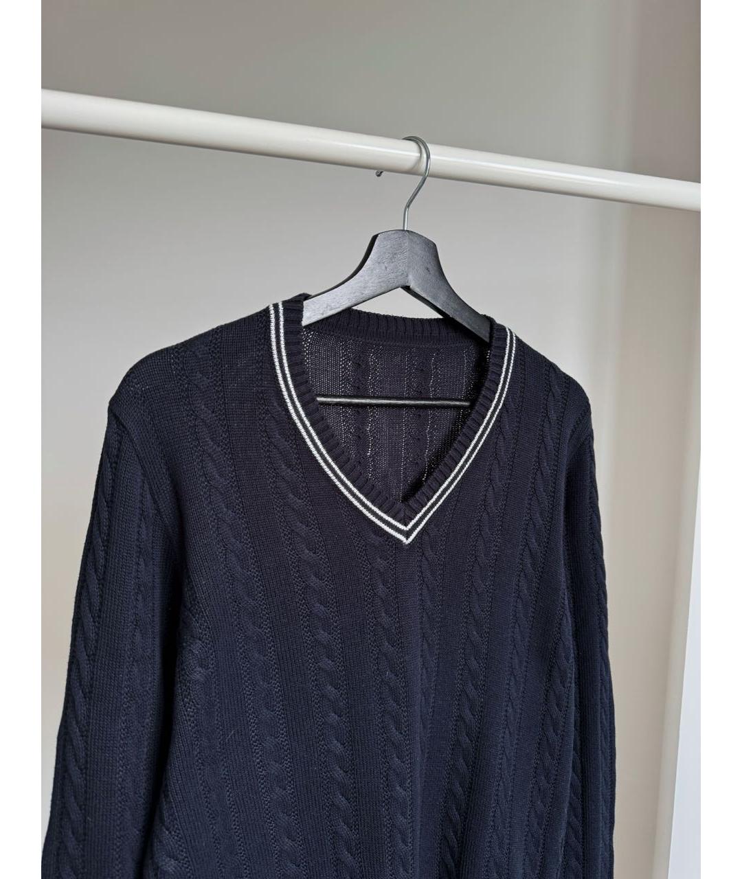 PRADA Темно-синий хлопковый джемпер / свитер, фото 4
